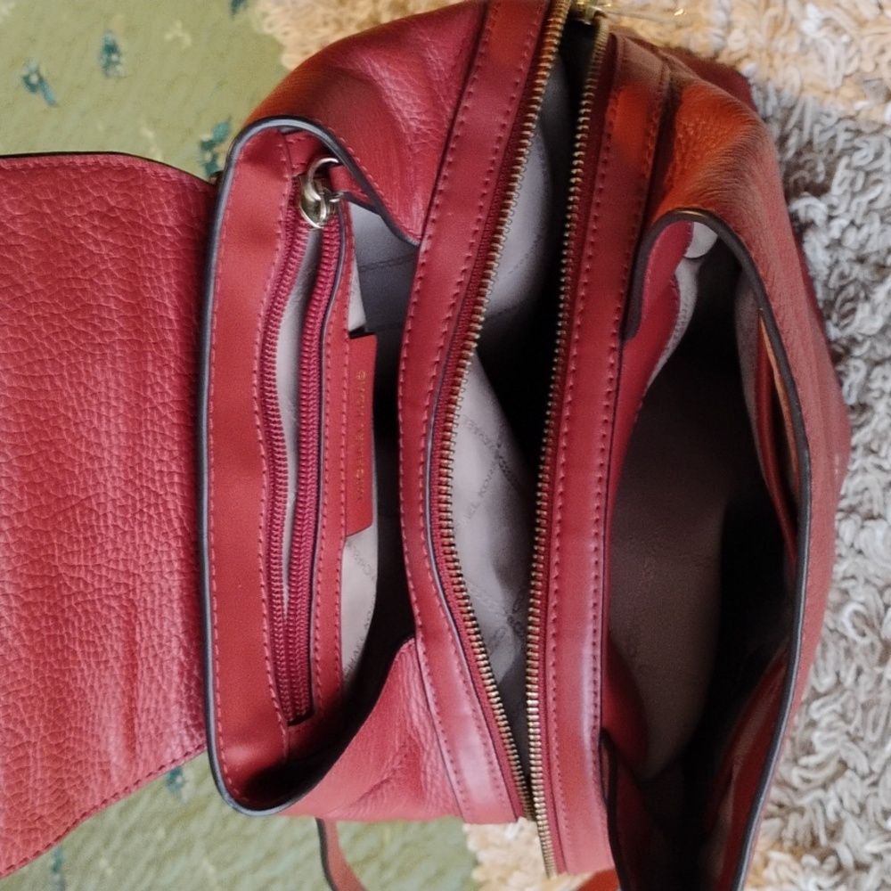 Michael Kors Red Leather Backpack - Picture 8 of 13